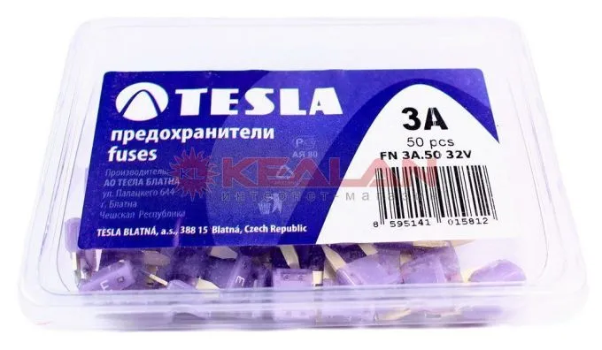 TESLA FN3 предохранитель ножевого типа, мини, 50 шт.