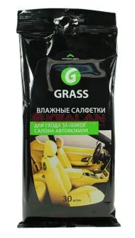 GRASS салфетка влажная для ухода за кож.салоном с воском карнауба