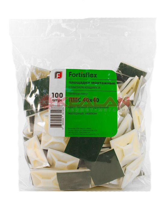 Fortisflex ПМС-40 площадки монтажные самоклеющиеся, белые, 100 шт.
