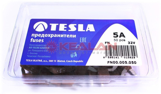 TESLA FN5 предохранитель ножевого типа, мини, 50 шт.