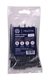 MixOne. 2,5х100 хомут-стяжка черный, 100 шт.