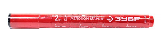 ЗУБР ММ-400 круглый меловой маркер красный, 2 мм.