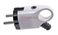 REXANT 11-8952 вилка евро угловая с з/к бело-черная с кольцом 16А  