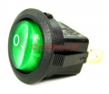 REXANT выключатель клавишный круглый 12V 20А (3с) ON-OFF зеленый с подсветкой