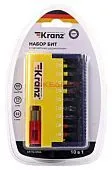 KRANZ KR-92-0466 набор бит с магнитным держателем, пластиковый кейс, 10 шт