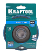 KRAFTOOL 125 х 22.2 мм, P80, круг лепестковый циркониевый торцевой по металлу и нержавеющей стали