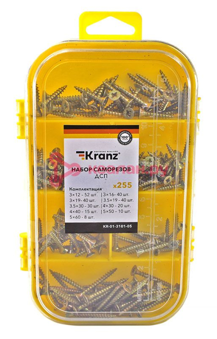 KRANZ набор саморезов для ДСП (255 шт/уп)