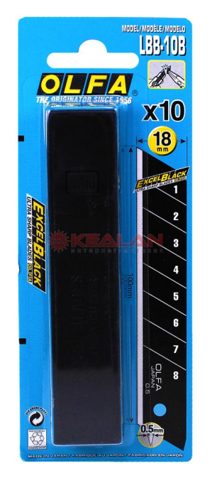 OLFA BLACK MAX OL-LBB-10B лезвие сегментированное, 18 мм, 10 шт.