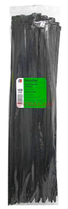 Fortisflex 500x7,6B стяжки кабельные, черные, 100 шт.