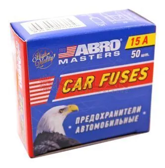 ABRO MASTERS FU-AI371-50-15A-RE предохранители флажковые мини, 15 А, 50 шт.