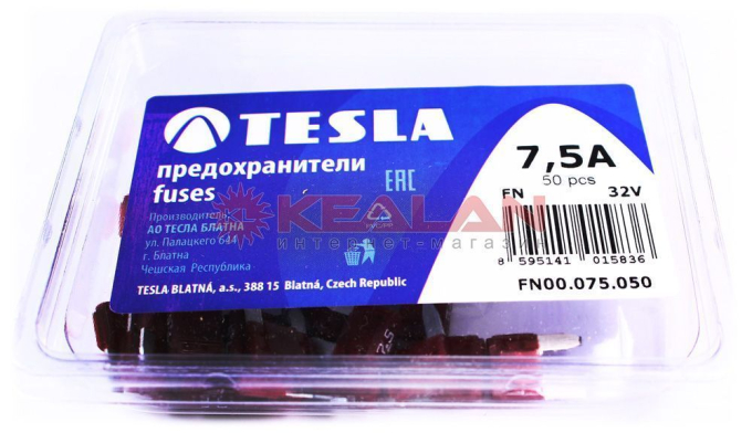 TESLA FN7,5 предохранитель ножевого типа, мини, 50 шт.