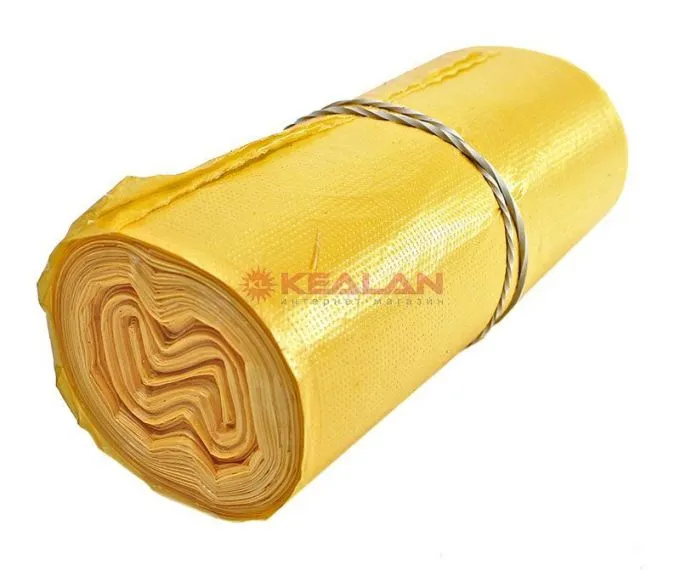 PAKLEEN пакет для мусора желтый ПНД, 50*60 см, 30 л, 15 мкм, 30 шт.