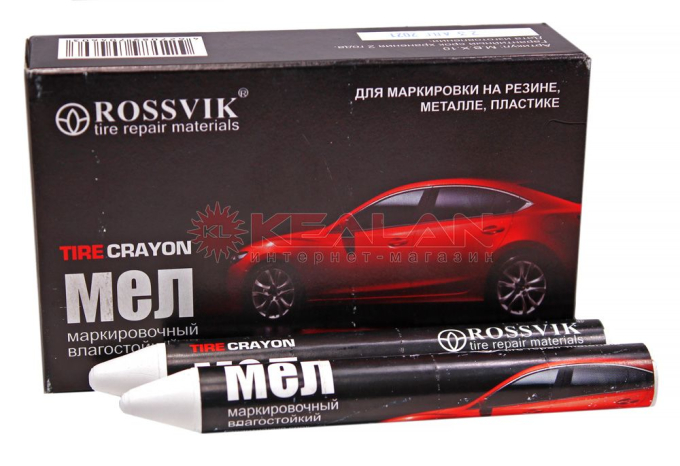 ROSSVIK M.B.X.10 мел белый для маркировки на резине, 10 шт.