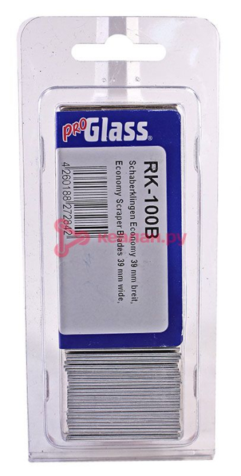 ProGlass RK-100В лезвия 0,3 мм для скрепера усиленные, ширина 39 мм,100 шт.