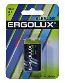 Ergolux 6LR61 алкалиновая батарейка, в блистере 1 шт.