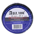 AVALON изолента черная, ПЭТ, тканевая (fabric), 19 мм, 25 м.
