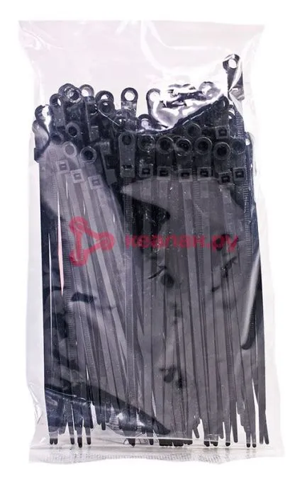 REXANT 07-0155 стяжки кабельные 150x3,6, черные, с отверстием под саморез, 100 шт.