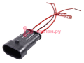 CARGEN AX364 разъем 282105-1 3-х контактный штыревой, с проводами 0,5 кв.мм, 1 шт.