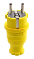 REXANT 111-014 вилка прямая влагозащищенная, c/з, 16 А, IP44, каучук желтая