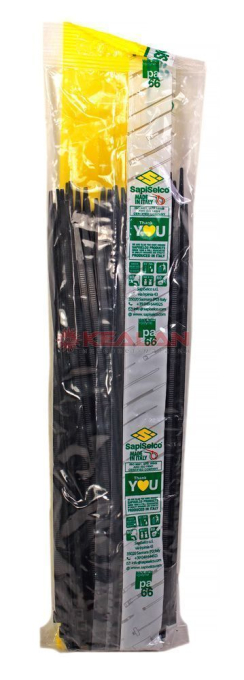 SapiSelco SEL.3.224R стяжки кабельные стандартные, черные, 250x4,5 мм, 100 шт.