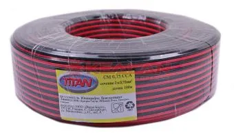 TITAN CM 0,75 провод двухжильный, 2x0,75 мм², красно-черный, 100 м.
