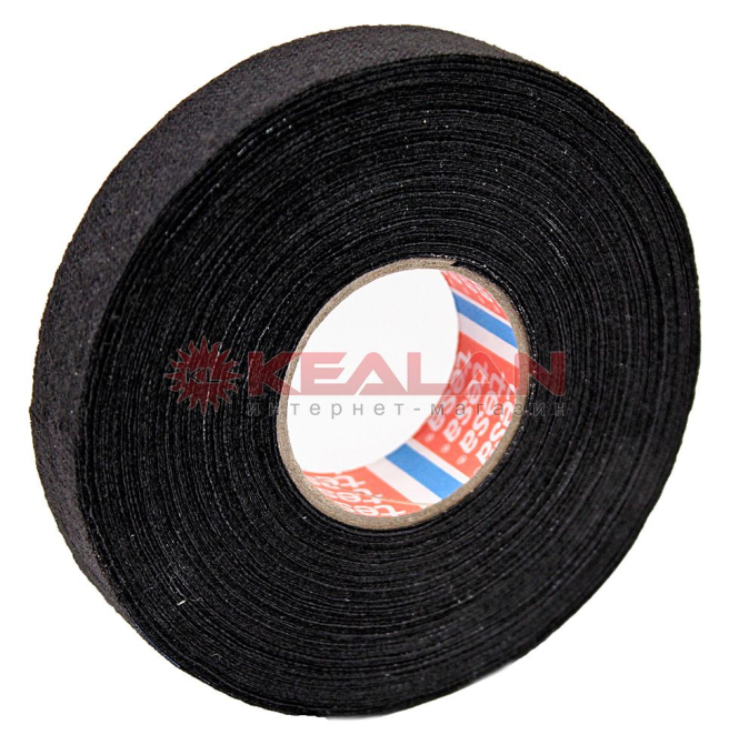 tesa 51608 fleece флисовая изоляционная лента профессиональная, черная, 0,23 мм, 19 мм, 25 м.