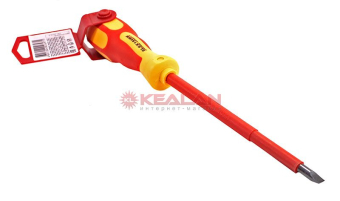 REXANT 12-4714 отвертка шлицевая диэлектрическая SL6х150мм, до 1000В, двухкомпонентная рукоятка
