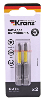 KRANZ бита для шуруповерта Torx T10х50 мм (2 шт./уп.)
