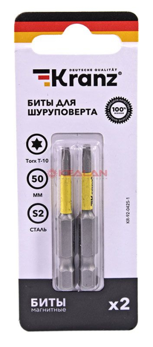 KRANZ бита для шуруповерта Torx T10х50 мм (2 шт./уп.)