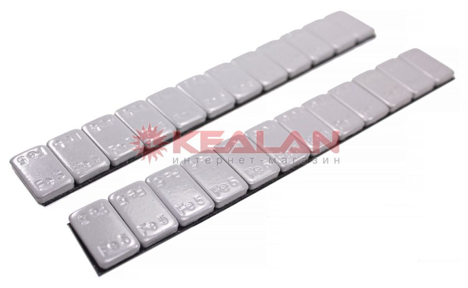 TECH K095 стальные самоклеящиеся серые грузики, 12 х 5 г, 60 г, 50 шт.