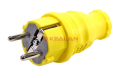 REXANT 111-014 вилка прямая влагозащищенная, c/з, 16 А, IP44, каучук желтая