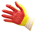 Картинка SIZN перчатки рабочие ХБ с двойным покрытием, красный латекс от интентернет-магазина КЕАЛАН