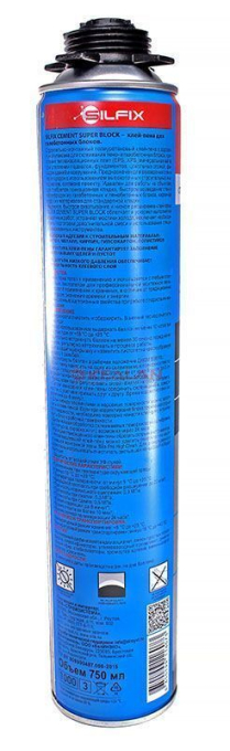 SILFIX Cement Super Block, клей-пена для газобетонных блоков, 750 мл.