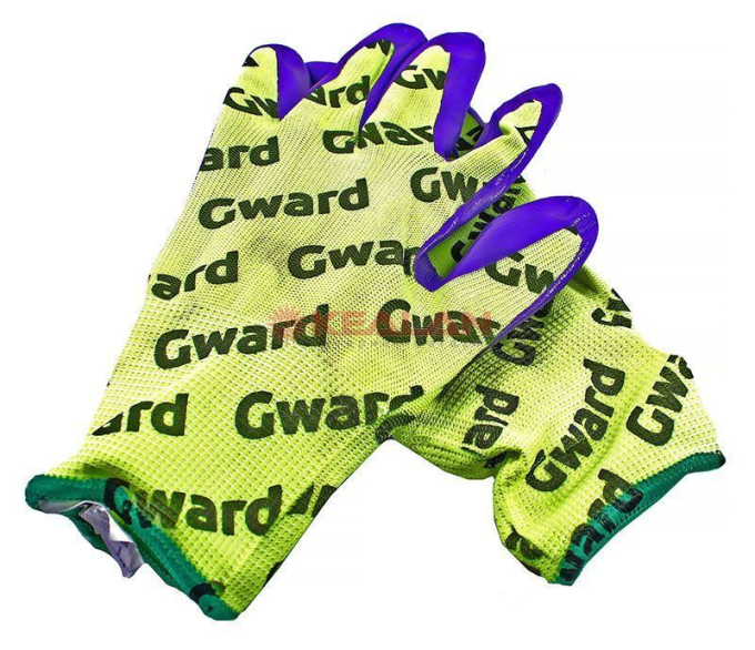 GWARD Hi-Vis with GWARD LOGOS перчатки нейлоновые с нитриловым покрытием с логотипированием, размер 