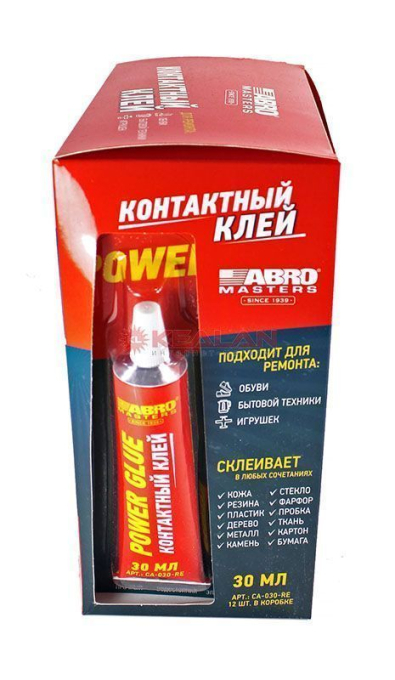 ABRO MASTERS CA-030-RE клей универсальный, контактный, склеит все, 30 мл.