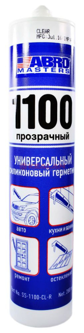 ABRO MASTERS SS-1100-CL герметик силиконовый универсальный, прозрачный, 280 мл.