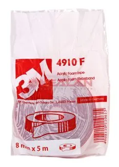 3M™ 4910 скотч, акриловая лента двухсторонняя прозрачная, 0,8 мм, 8 мм, 5 м.