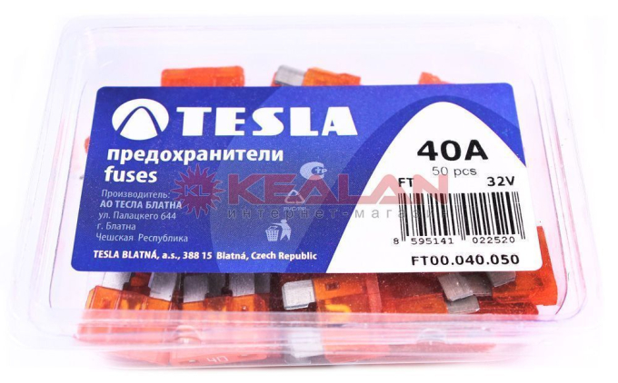 TESLA FT40 предохранитель ножевого типа, стандарт, 50 шт.