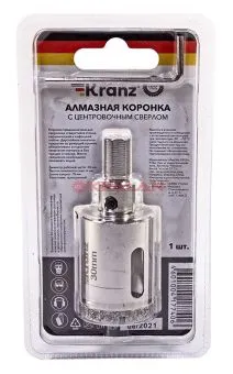 KRANZ коронка алмазная 30 мм, по керамограниту с центровочным сверлом 
