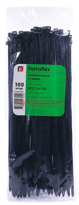 Fortisflex 250x4,8B стяжки кабельные, черные, 100 шт.