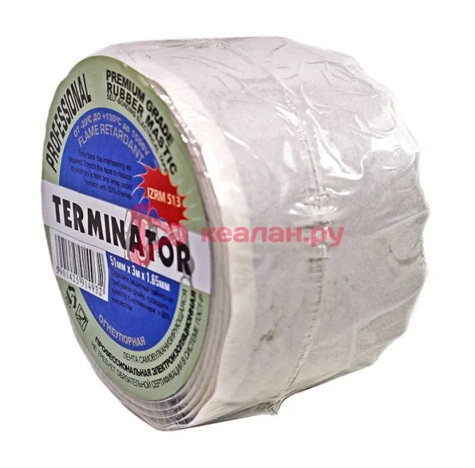 Terminator IZRM 513 изолента резиновая самовулканизирующаяся мастика, 51 мм, 3 м.