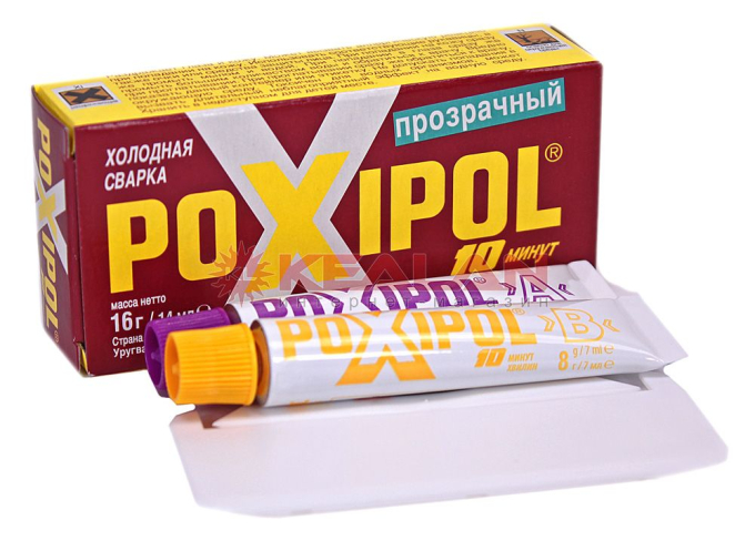 POXIPOL 00267 холодная сварка, эпоксидный клей прозрачный, 14 мл.
