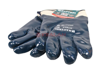KRAFTOOL HYKRAFT 11288-XL особопрочные перчатки, нитриловое покрытие, максимальная защита от нефтепр