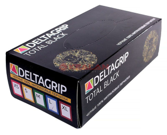 GWARD DELTAGRIP Total Black перчатки нитриловые неопудренные черного цвета, L, 100 шт.