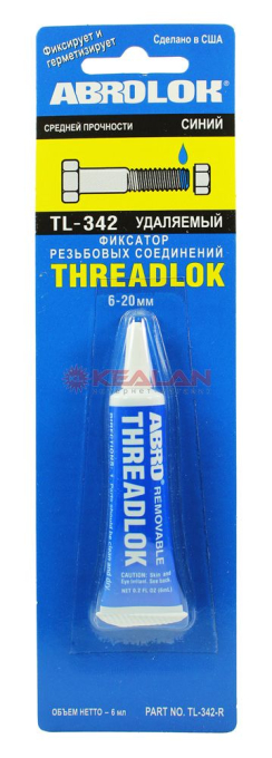 ABRO TL-342 фиксатор резьбы синий, удаляемый, 6 мл.