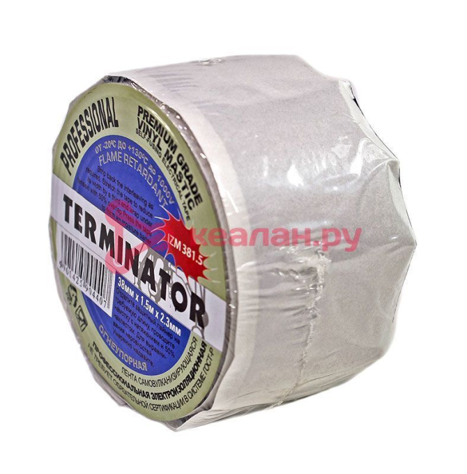 Terminator IZM 381.5 изолента виниловая самовулканизирующаяся мастика, 38 мм, 1,5 м.