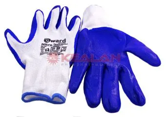 GWARD Blue перчатки нейлоновые белые с синим нитриловым покрытием, размер 9/L