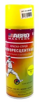ABRO MASTERS SPF-101-AM-R краска-спрей флуоресцентная, жёлтая, 272 мл.