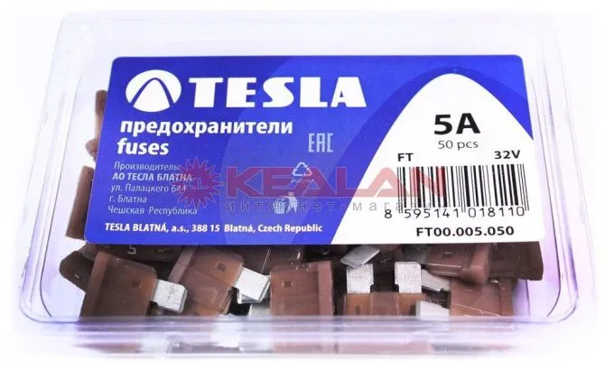 TESLA FT5 предохранитель ножевого типа, стандарт, 50 шт.