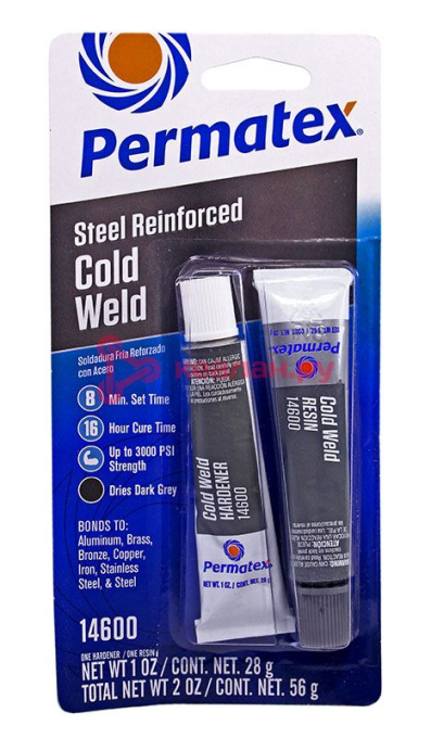 Permatex 14600 холодная сварка, стальной компаунд, 56 г.